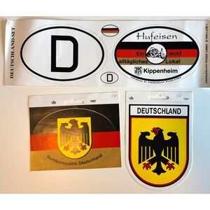 Vintage 1988 West Germany Stickers (4) Bundesrepublik Deutschland D Oval Decal